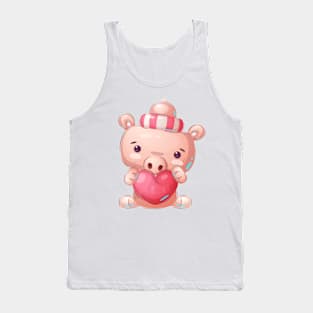 Cute Pig with Love Tank Top